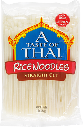 A photo of an uncooked package of rice noodles