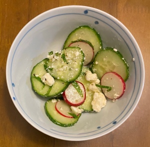 Cucumber Radish Salad in a bowl