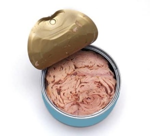 An open can of tuna